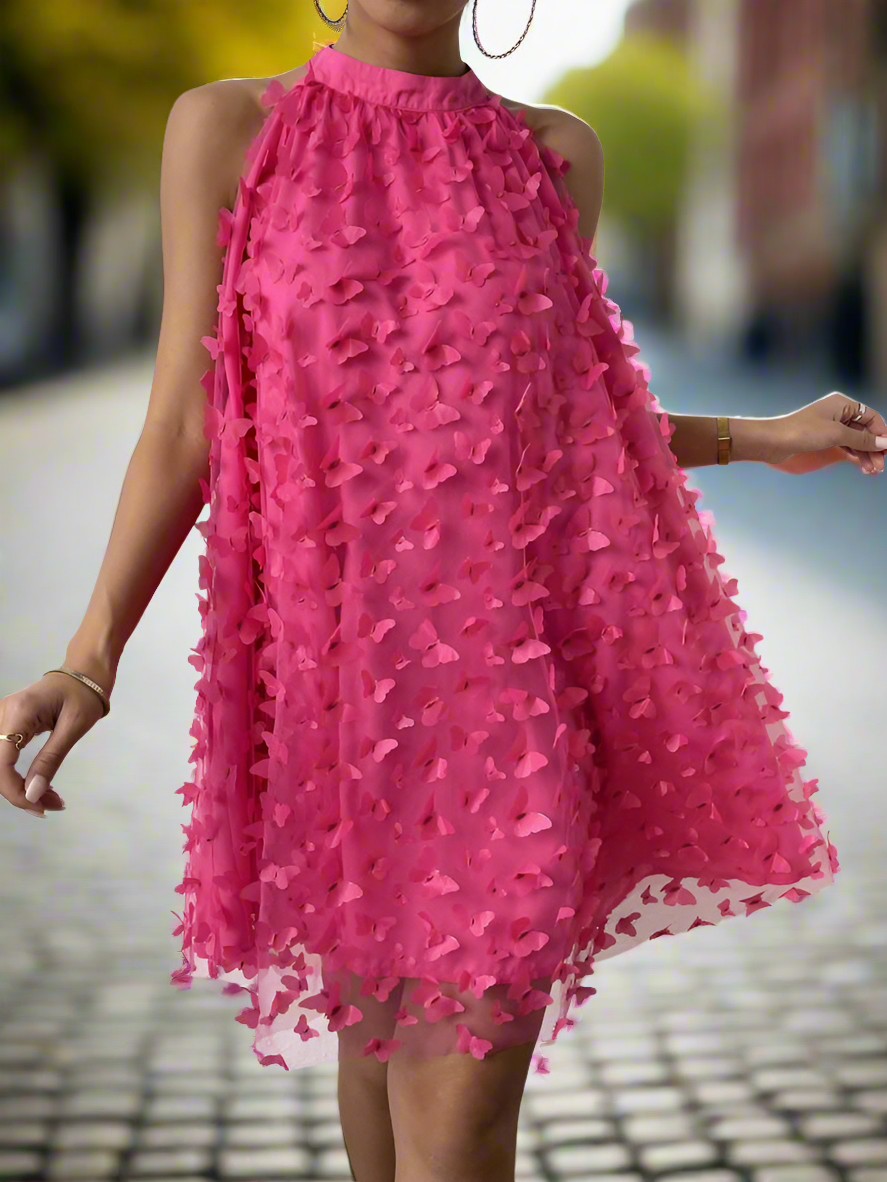 Obleka Pink Metulj